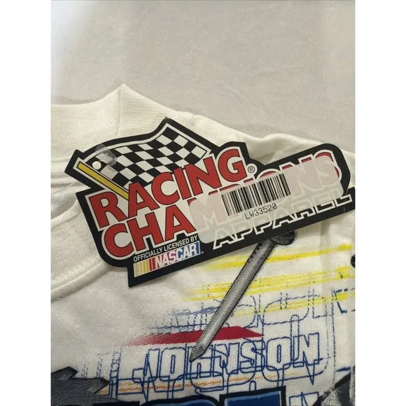 Vintage Autographed Jimmie Johnson Shirt All Over Print Y2K Racing Champions.